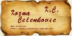 Kozma Čelenković vizit kartica